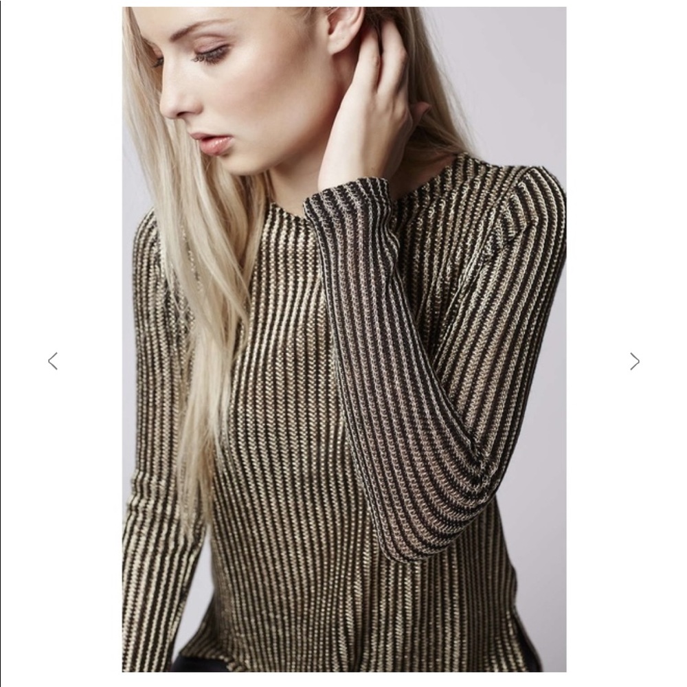 Metallic black and gold top